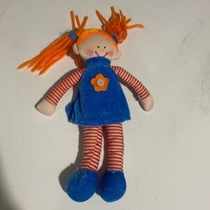 FREE! Plush Rag Doll in Blue Dress with Orange Hair